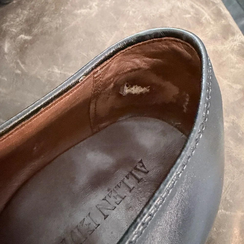 Mens Allen Edmonds Delray Black Leather Split‎ Toe Oxford Dress Shoes Size 9.5 E